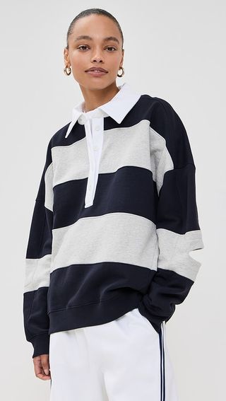 Tibi Sweatshirt Program Polo Collar Cocoon Sweatshirt