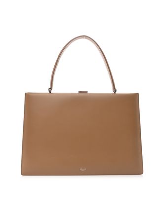 Celine Patina Box Calfskin Medium Clasp Bag Light Camel