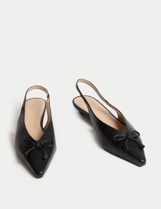 Bow Wedge Slingback Shoes