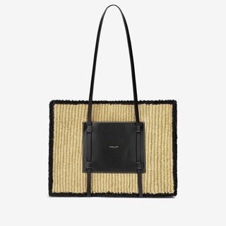 The Capri | Natural Raffia & Black Smooth | Demellier