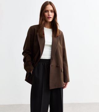 Brown Double Breasted Blazer