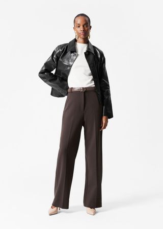 Wide Press-Crease Trousers