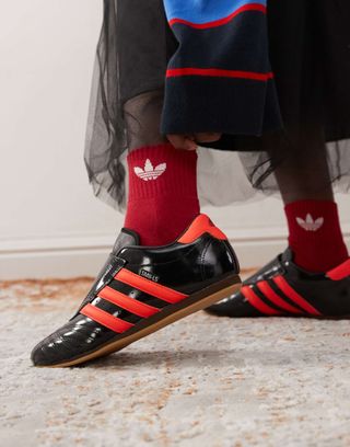 Adidas Originals Taekwondo Trainers in Black and Red