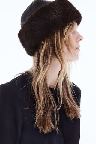 Coated Hat With Fluffy Trim