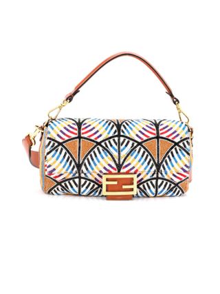 Fendi Baguette NM Bag Beaded Fabric Medium