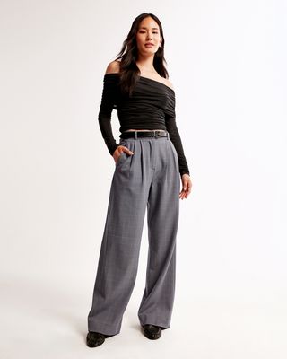 A&f Sloane Tailored Wide Leg Pant