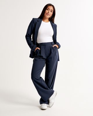 Curve Love A&f Sloane Tailored Wide Leg Pant