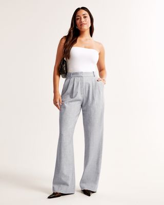 Curve Love A&f Sloane Tailored Wide Leg Pant