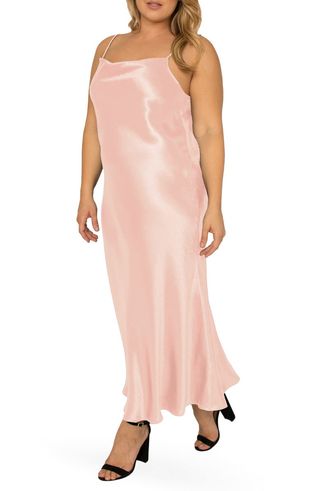 Cowl Neck Satin Slipdress