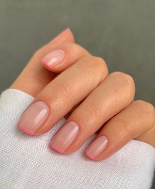 @raelondonnails pink French tip nails