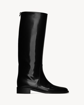 Women's Hunt Boots in Glazed Leather in Black