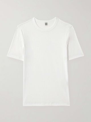 Ribbed Stretch-Cotton Jersey T-Shirt