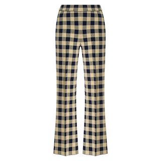 High Sport, Kick Gingham Stretch-Cotton Knit Cropped Flared Pants