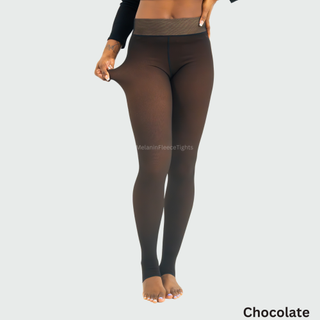 Melanin Fleece Tights, Sheer Tone Effect