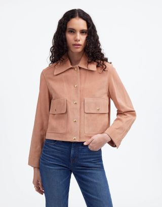 MW, Crop Chore Jacket in Suede