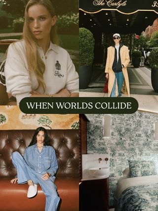 A collage of influencer, editor, and brand images highlighting the biggest travel trends for 2025.