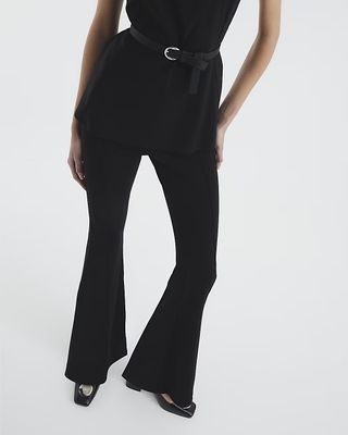 River Island Black Flared Pull On Trousers