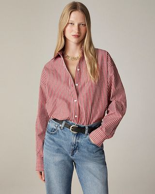 Étienne Oversized Shirt in Striped Cotton Poplin