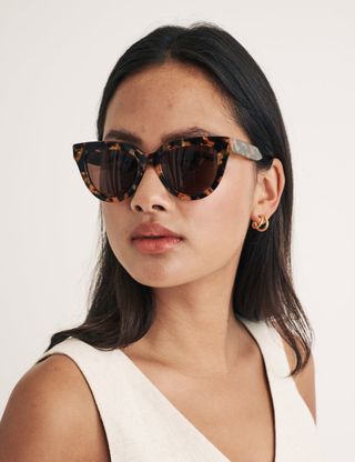 Tortoiseshell Cat-Eye Cecily Sunglasses