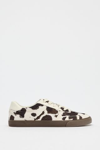 Leather Animal Print Trainers