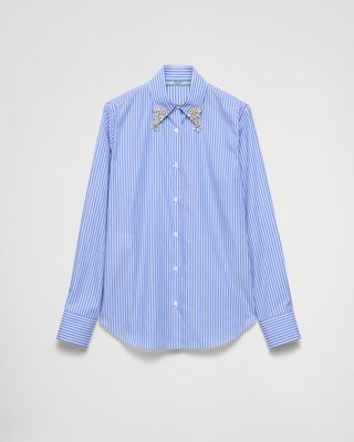 Embroidered Stripe Poplin Shirt