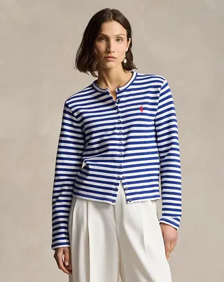 Striped French Terry Cardigan