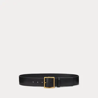 Square Buckle Wide Leather Belt