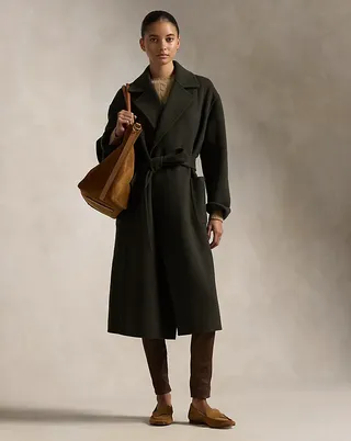 Double Faced Wool Wrap Coat