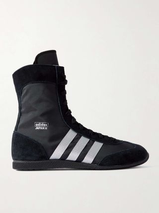 Japan H Grosgrain and Suede-Trimmed Canvas High-Top Sneakers