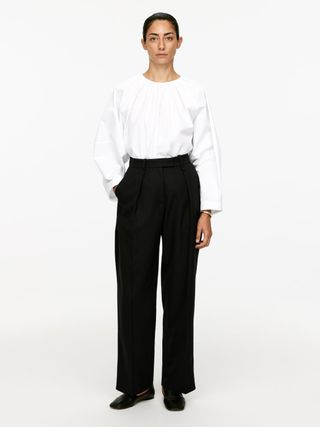 High-Waist Pleated Trousers