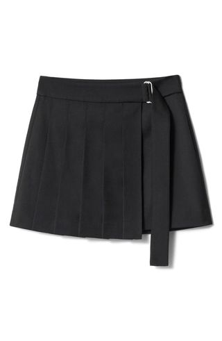 Pleated Wrap Miniskirt