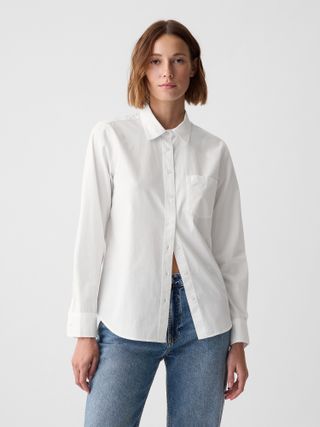 Organic Cotton Poplin Classic Shirt in white