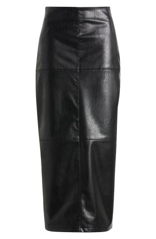 Faux Leather Midi Skirt