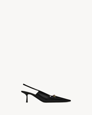 Women's Carine Slingback Pumps in Patent Leather in Black