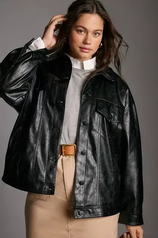 The Weston Boyfriend Jacket by Pilcro: Faux Leather Edition