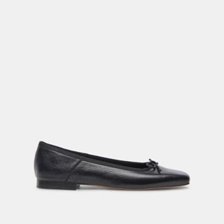 Anisa Wide Ballet Flats Black Leather