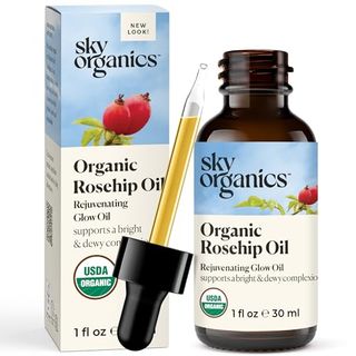 Sky Organics Organic Rosehip Oil (1oz) Cold-Pressed Rosehip Seed Oil, Anti-Aging Face Oil, Antioxidant Face Oil, 100% Pure Anti-Aging Rosehip Seed Oil for Radiant Skin, Hair and Acne