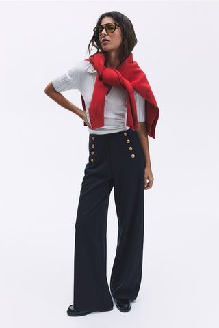 Button-Front Pants