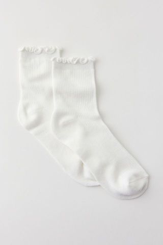 Lettuce-Edge Ribbed Sock