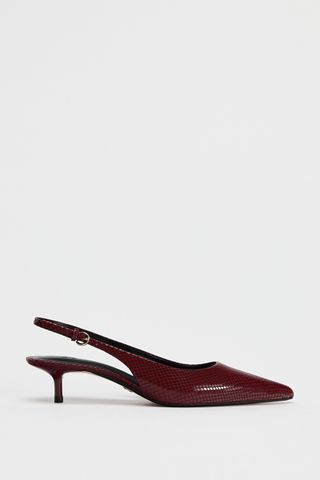 Embossed Leather Slingback Heels Limited Edition