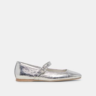 Rodni Ballet Flats Silver Distressed Leather