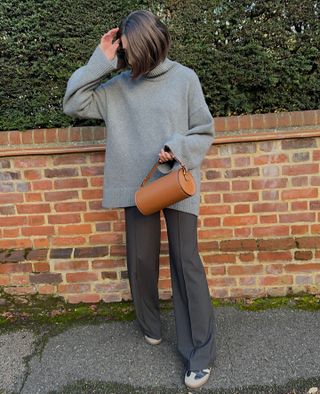 Fashion influencer @lucyalston_ wearing an elegant, on-trend outfit that taps into the 