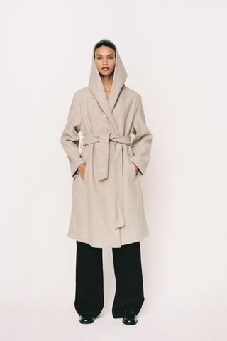 Belted Soft Hooded Coat