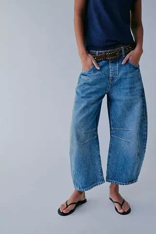 We the Free Good Luck Mid-Rise Barrel Jeans