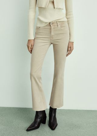 Sienna Flared Cropped Jeans - Women | Mango United Kingdom