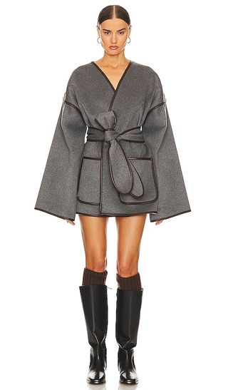 Wool Blend Blanket Coat