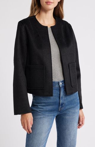 Collarless Crop Jacket