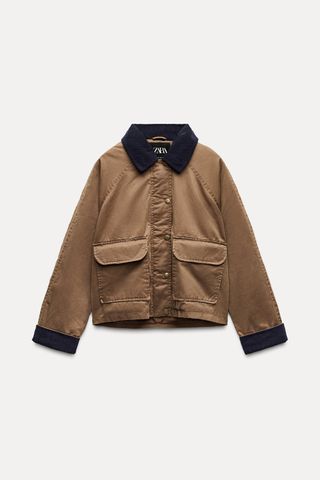 Contrast Collar Waxed Jacket