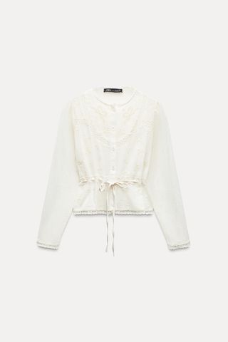 Embroidered Chiffon Shirt