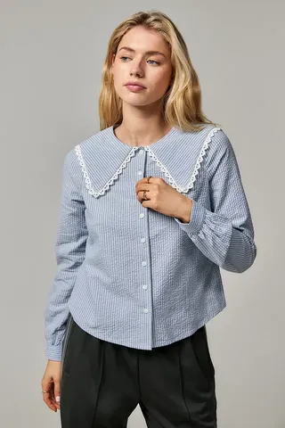 Kimchi Blue Robyn Stripe Collared Blouse